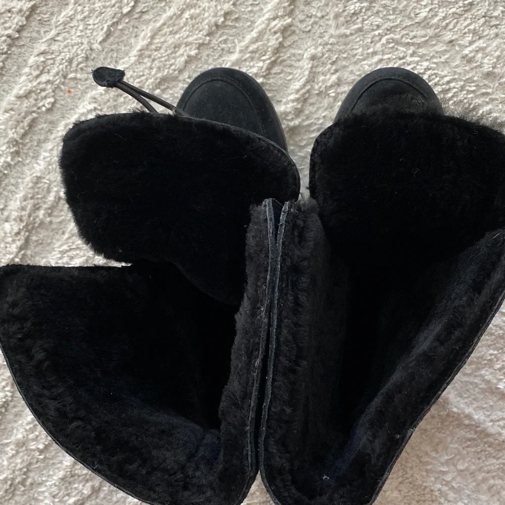 DKNY Black Winter Boots with Gold Accents